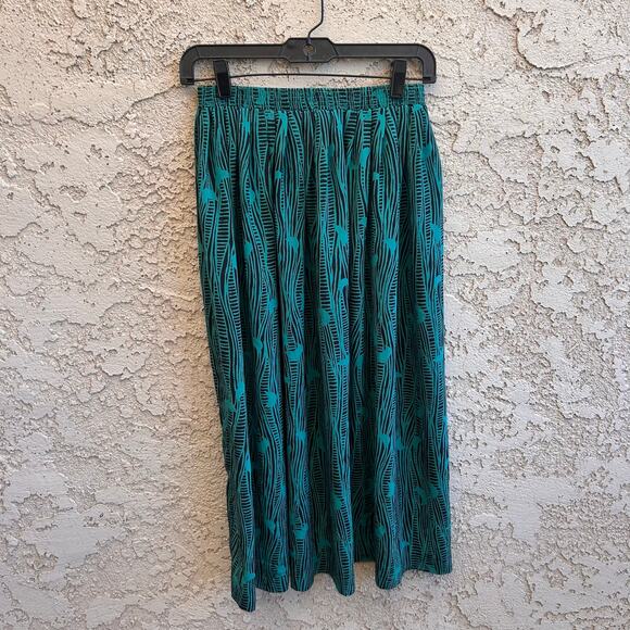 VTG Campus Casuals Geometric Print Midi Skirt Size 7/8 - Picture 2 of 4